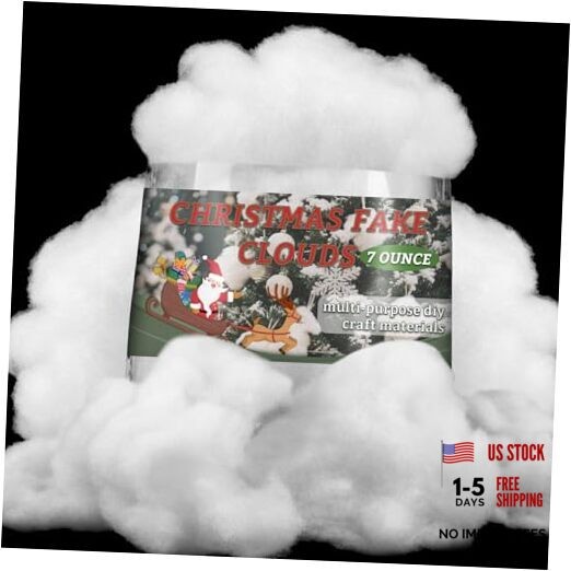 RAINFLOW 7 Ounce Christmas Fake Snow Cotton – Artificial Snow Stuffing White