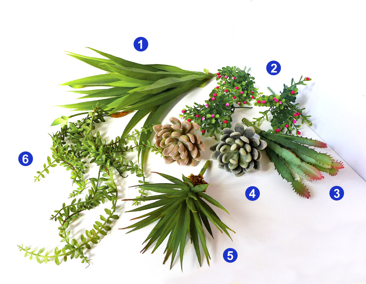 Artificial Succulent Plant Assorted Mini Flower Set of 9 Home Table Decora(#17)