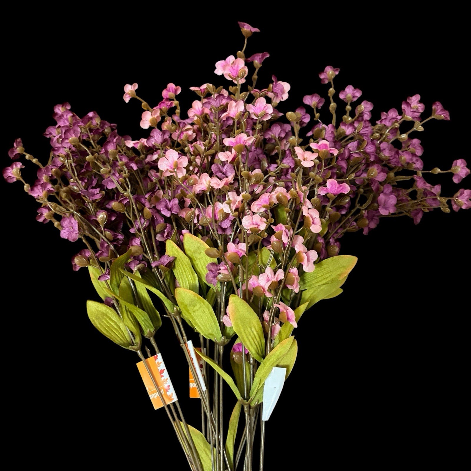 8pcs/ Stems Babys Breath/Wild Silk Artificial Flowers Pink Purple Mix 27” New