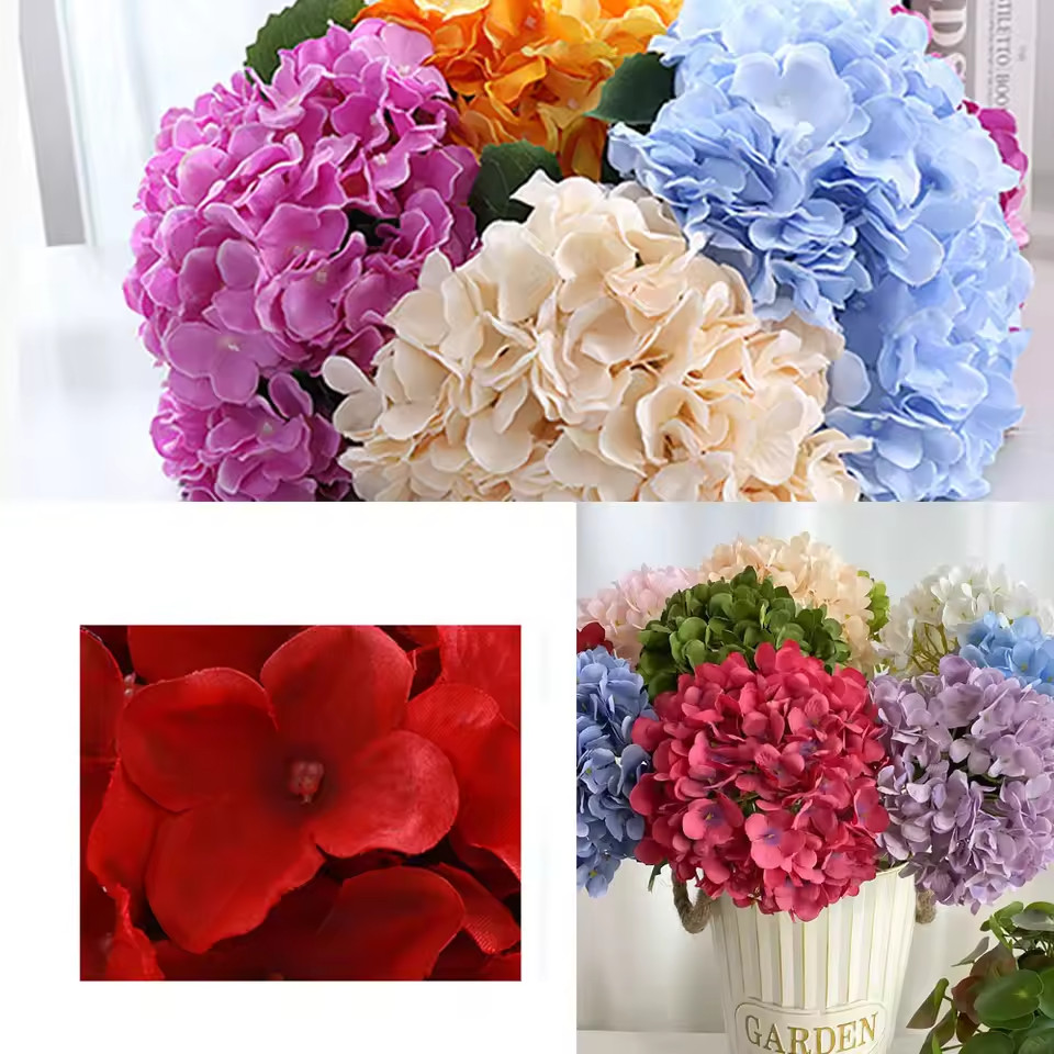 58cm Heads Hydrangea bouquet silk Artificial Flowers for Party or Wedding