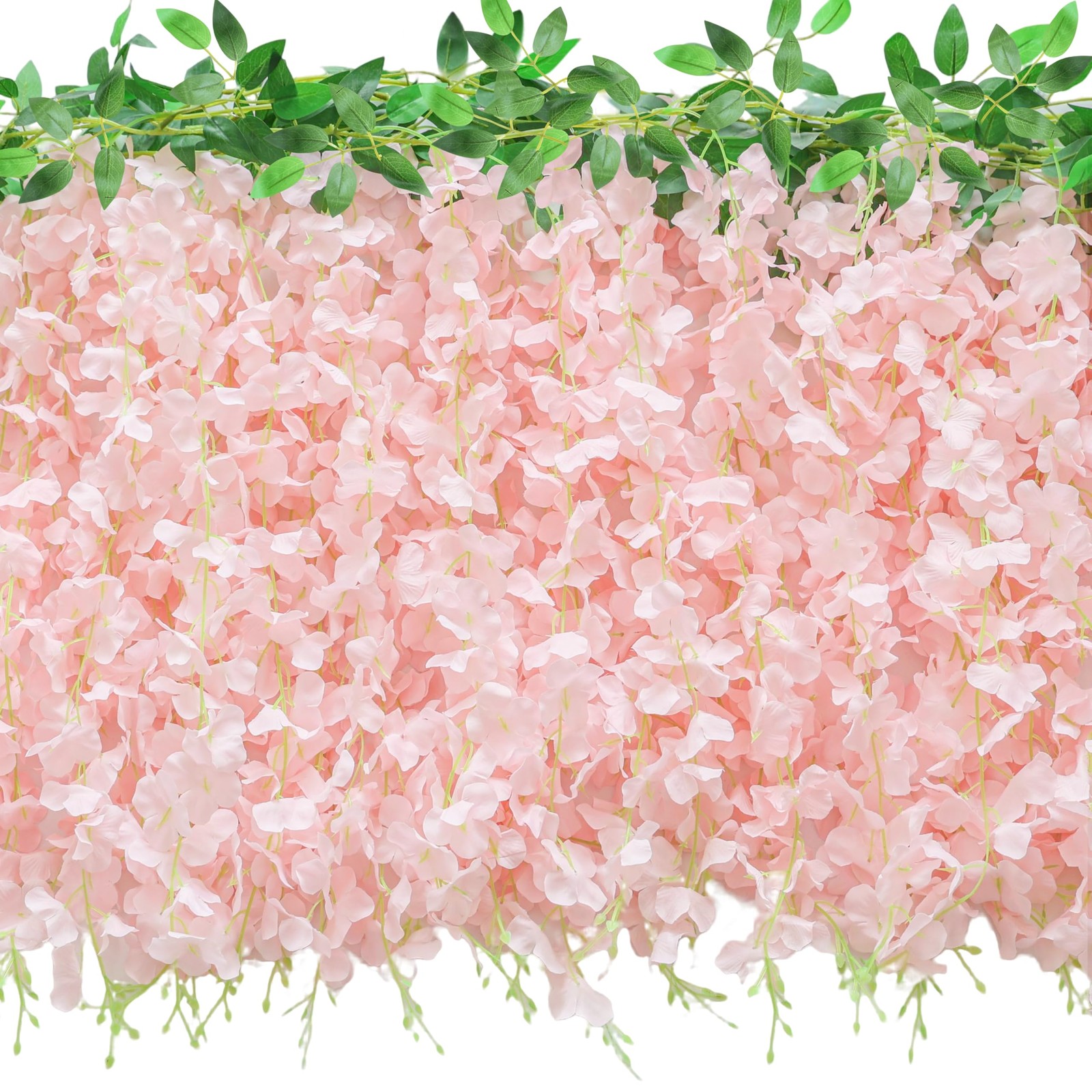 60 Branches Wisteria Hanging Flowers, 4Pcs Wisteria Artificial Flowers Garlan…