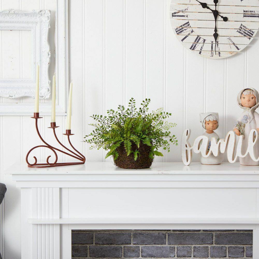 Artificial Mixed Fern with Twig and Moss Basket