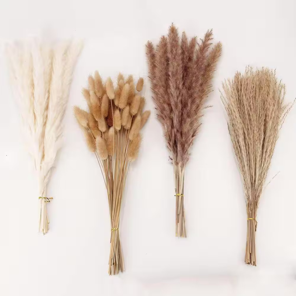17 In. Brown Artificial Plant Dried Pampas Grass, 100 Stems