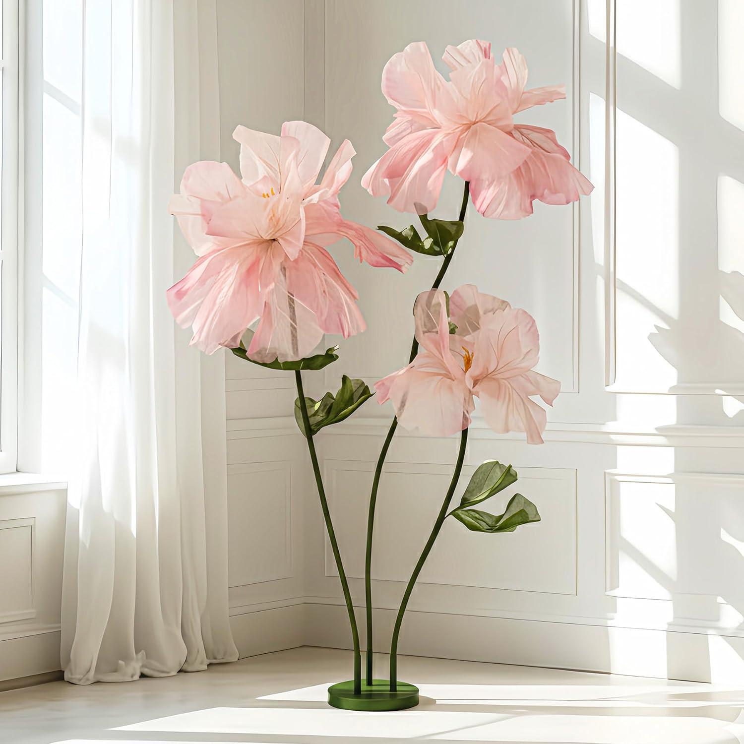 Giant 5.58Ft Pink Poppy Flower Decor for Weddings, Gardens & Displays