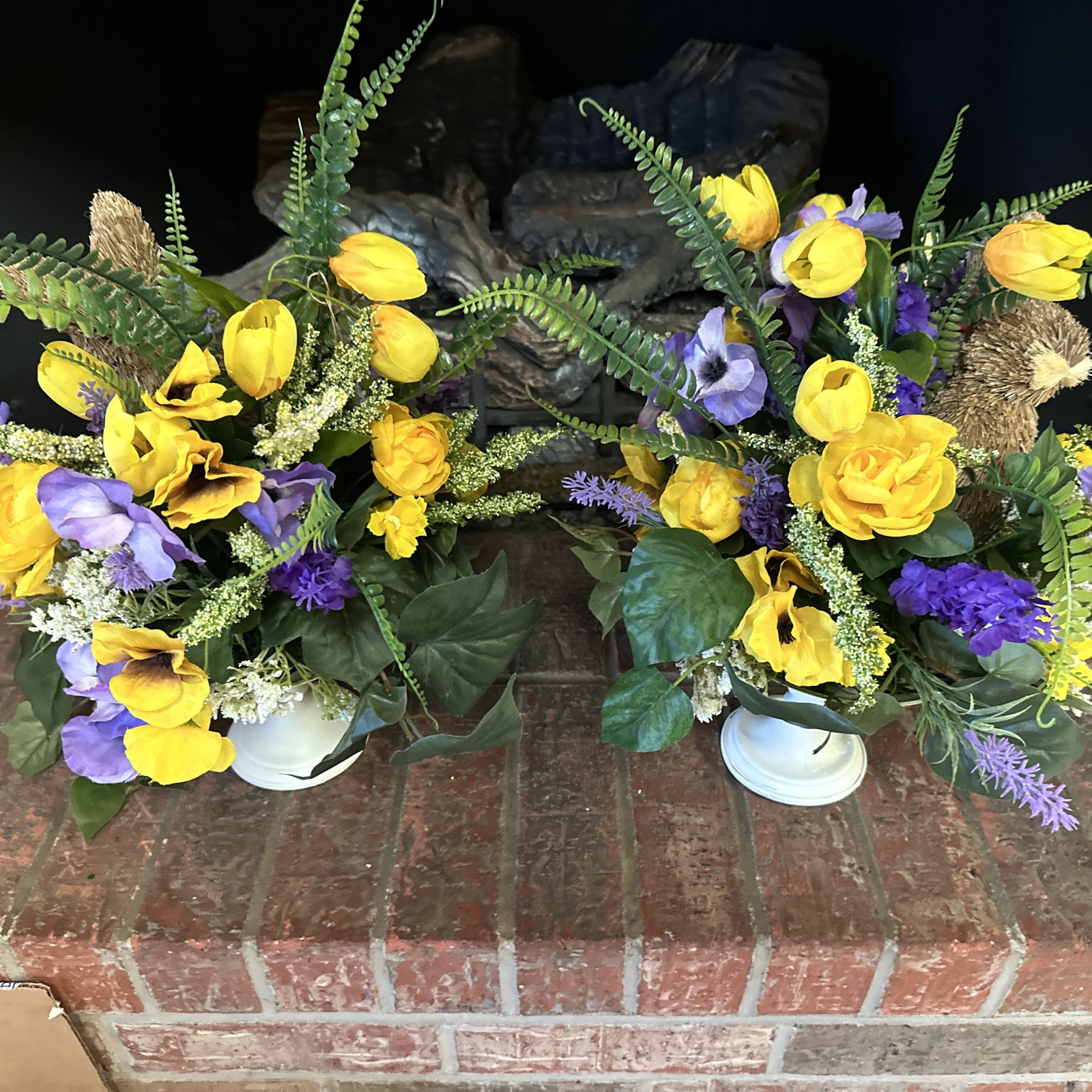 Pair Of Custom Designed Spring Centerpiece Or Table Florals