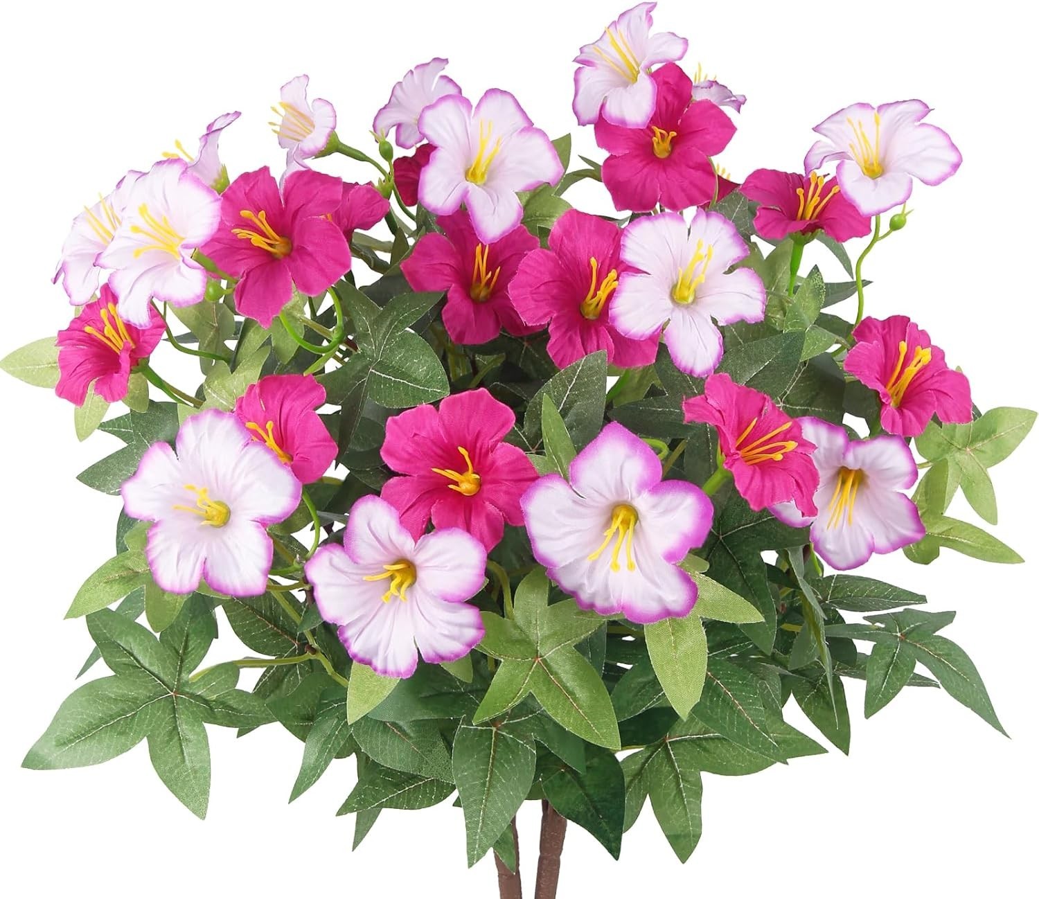2Pcs Artificial Flowers for Outdoors Fake Plants Outside Magenta, Light Purpl