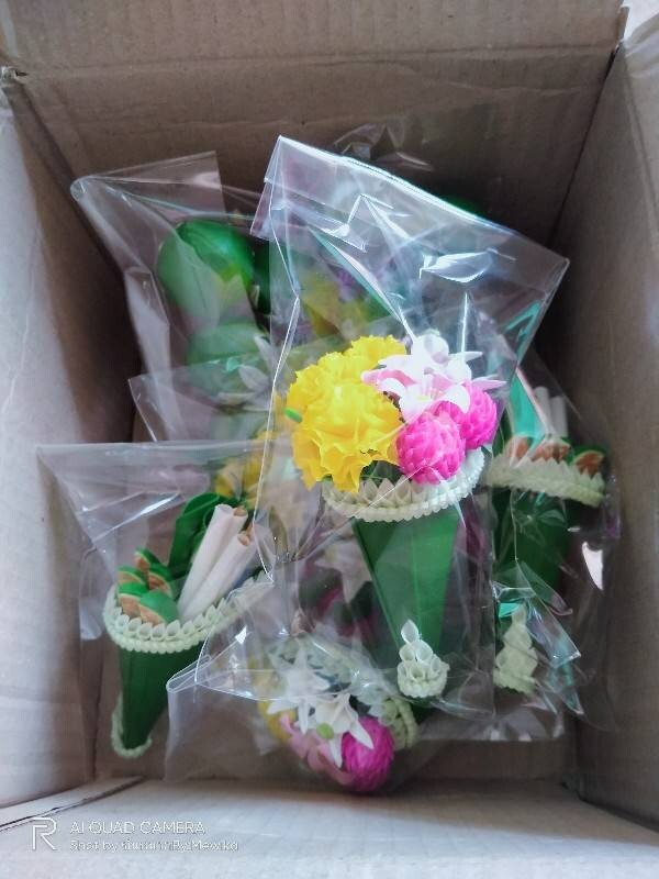 Handmade Artificial Banana Leaf Clay Floral Dollhouse Bouquet Flower Arrangement