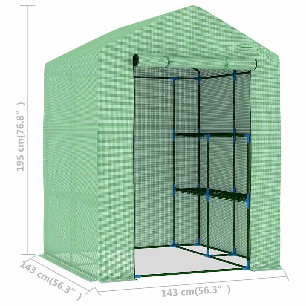 Greenhouse Grow House for Plant Growing Green House with Shelves Steel vidaXL
