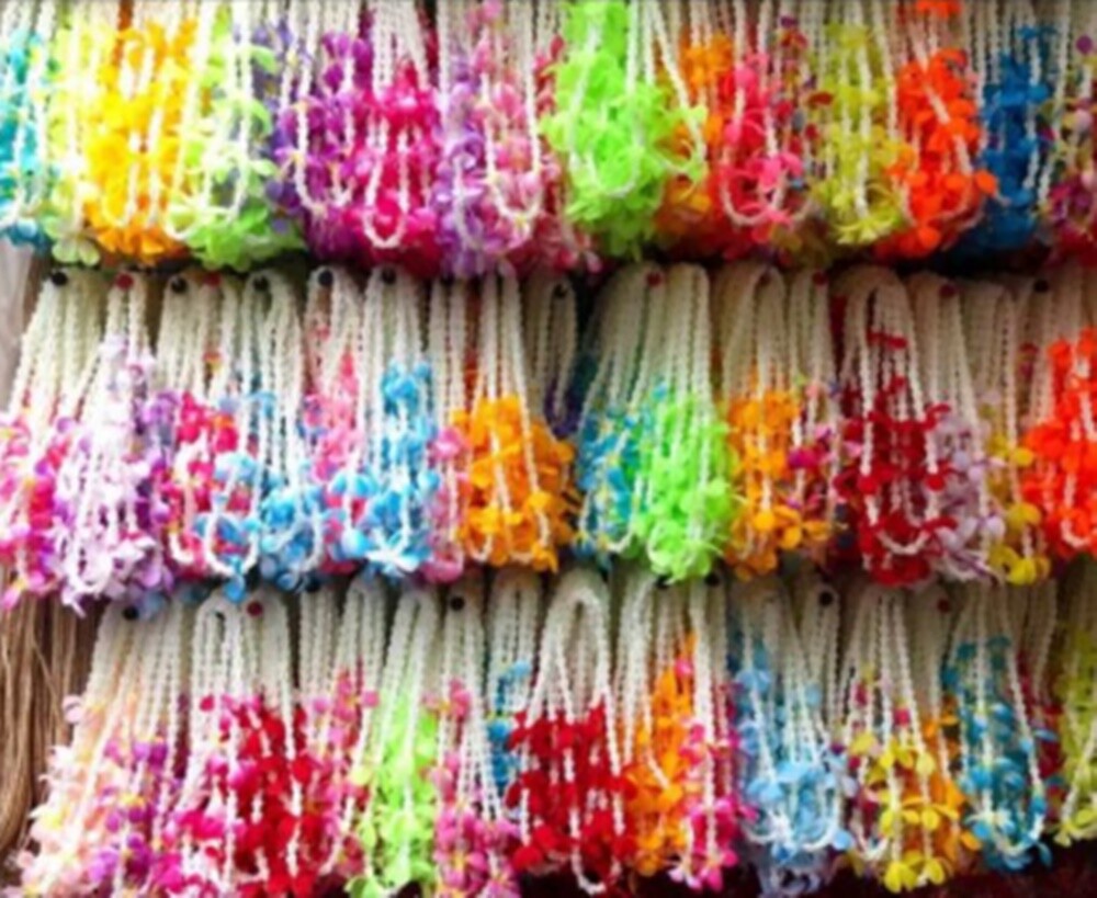 Garland Leis Flower Thai Necklace Hawaiian Luau Party Boxing Wreath Random Color
