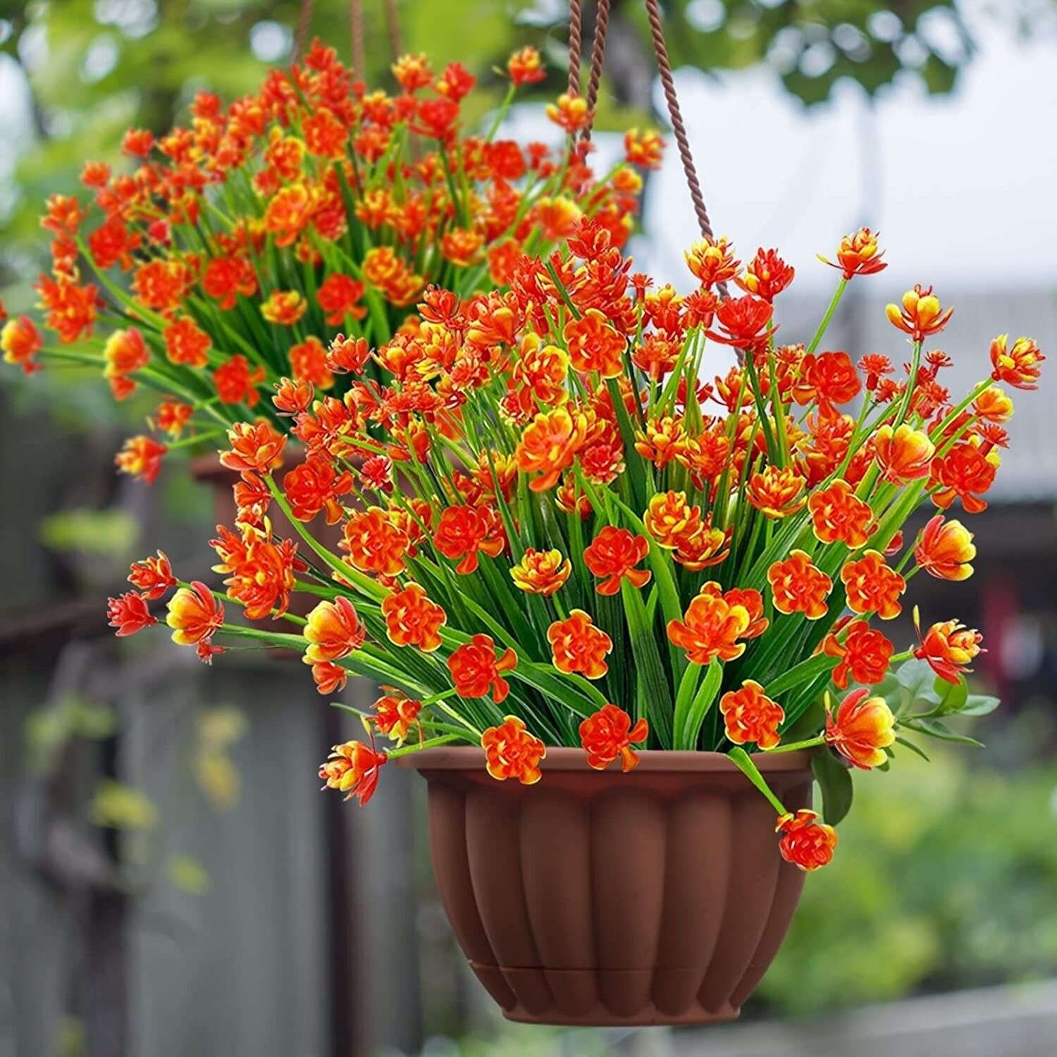 LOT Bundles Artificial Flower for Outdoors UV Resistant Fake Flowers Faux Plant