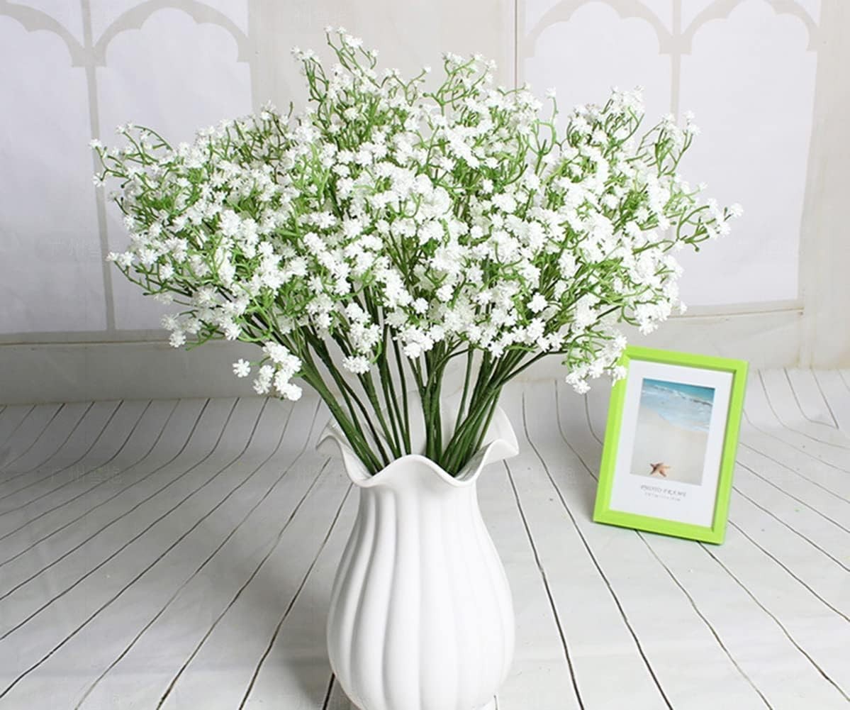 Lifelike 9 Pack Baby’s Breath Flowers – Ideal for Home Decor & Wedding Bouquets