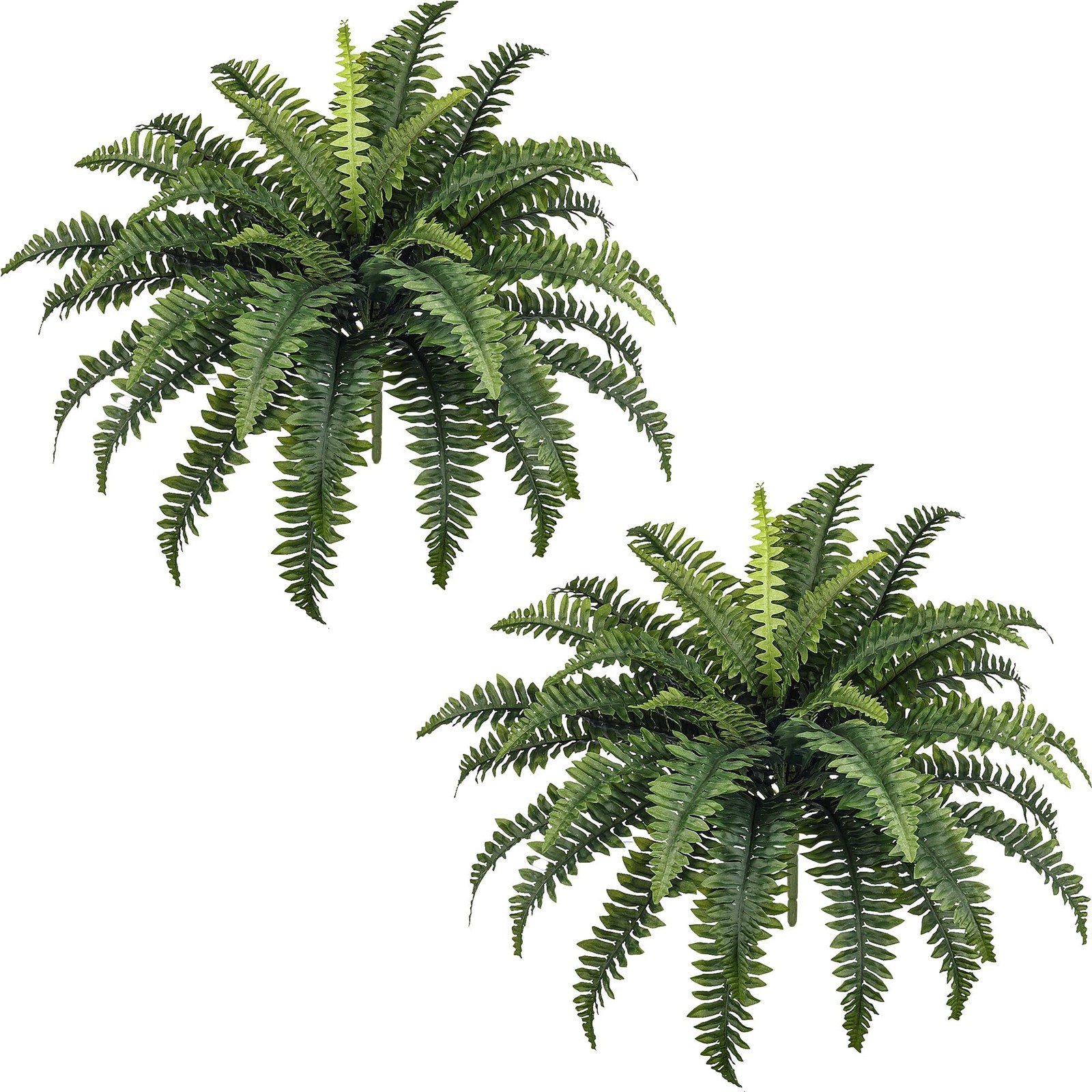 35″ Ferns Artificial Bush Plants Large, 2 Artificial Boston Ferns with 39 Fro…
