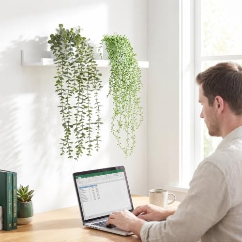 2Pcs Artificial Hanging Plants Macrame Hanger Pots Indoor Wall Home Decor |