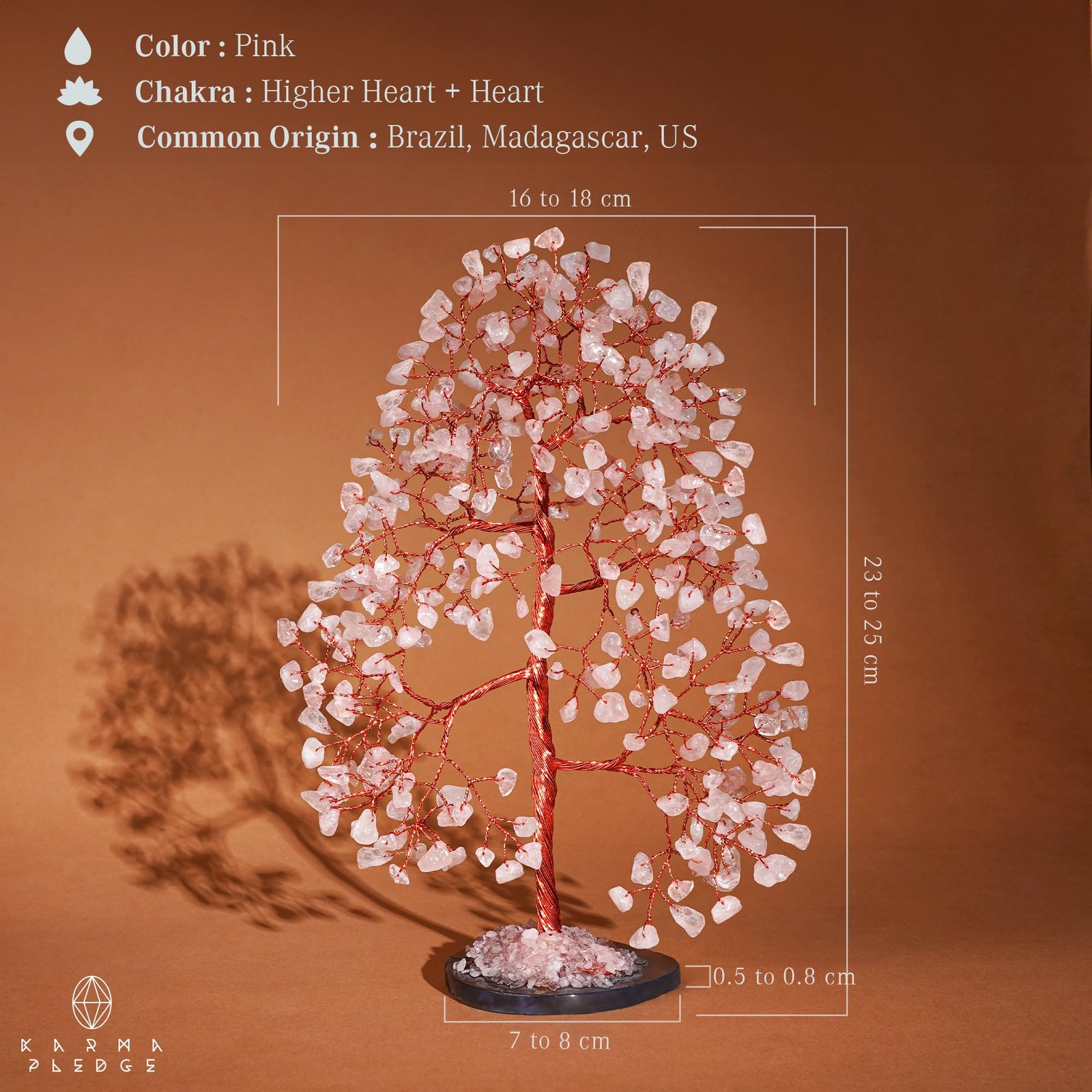 Rose Quartz Crystal Tree of Life Birthday Gifts for Women, Men, Frineds, Hand…