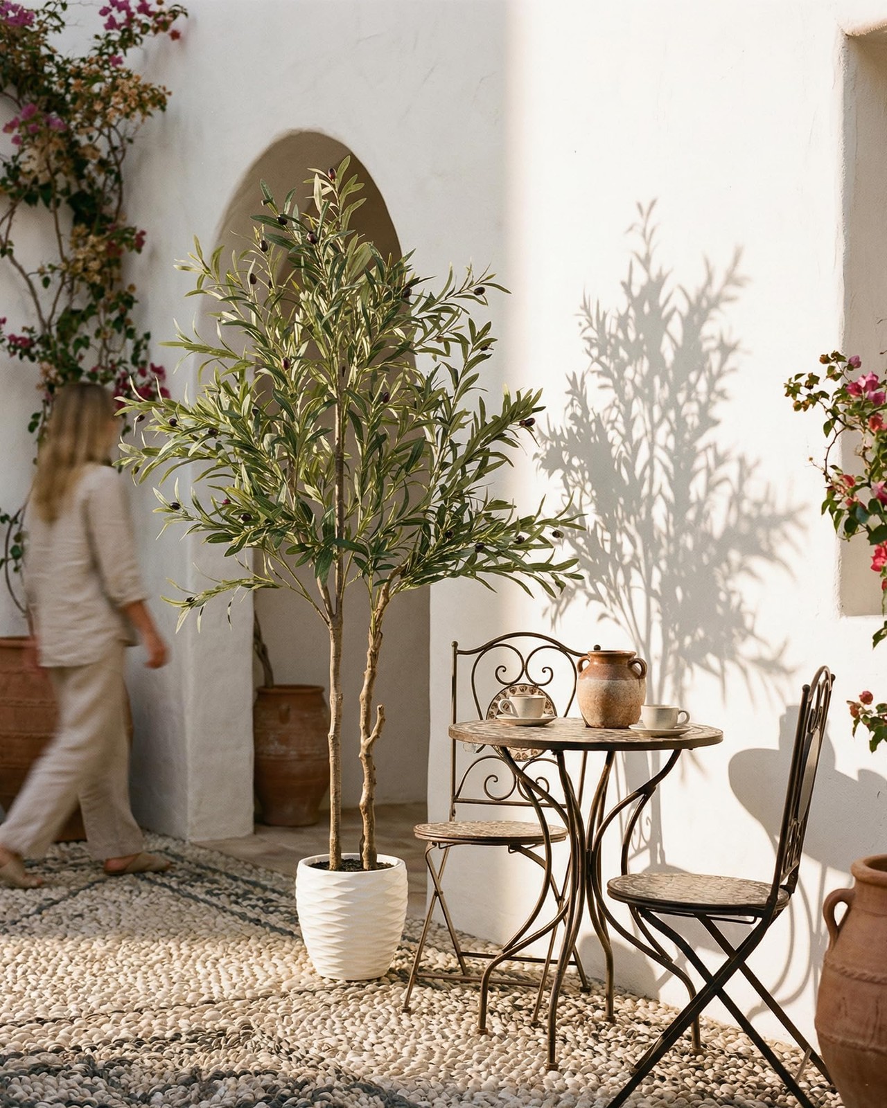 5.2ft Artificial Olive Tree Indoor, Tall Faux Olive Trees, Fake Olive Tree Fl…