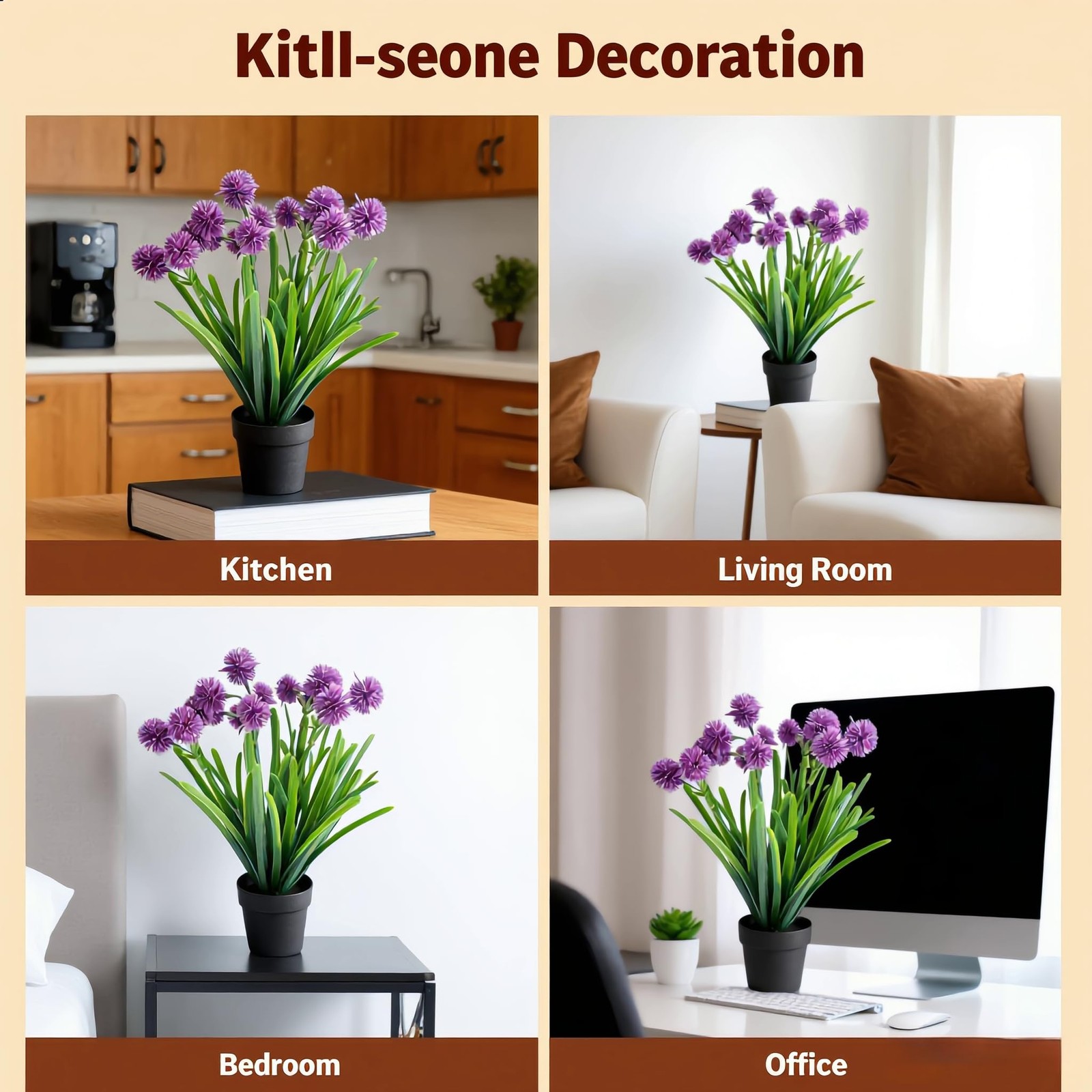 Artificial Potted Plants, Realistic Fake Greenery for Desk, Home Office Bathr…