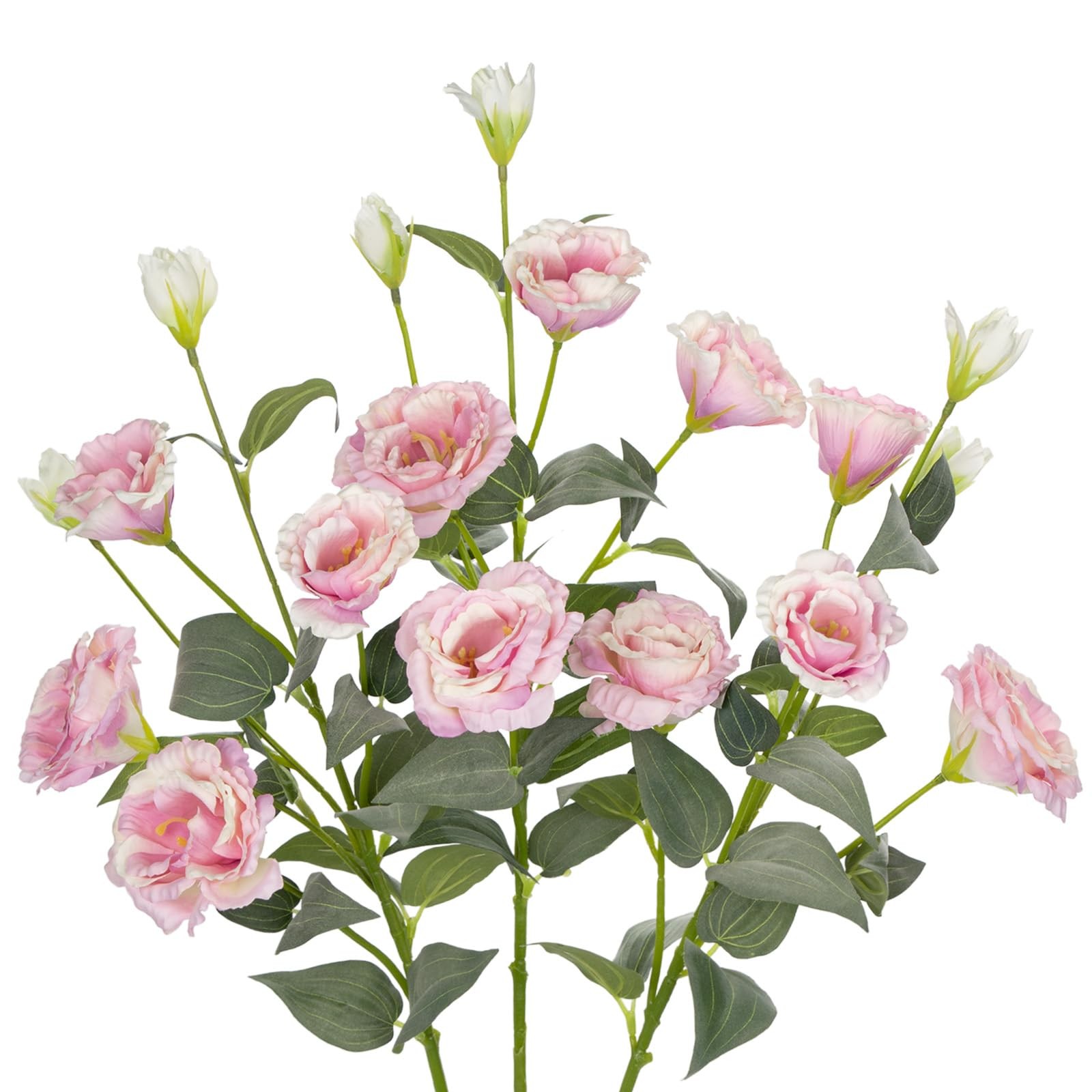 34.5″ Pink Artificial Flowers Silk Fake Flower 3Pcs Eustoma Lisianthus Flower…
