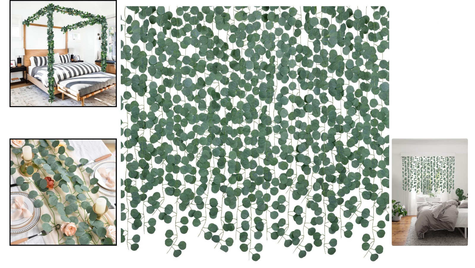 86 Feet Artificial Eucalyptus Garland – Elegant Greenery for Home & Weddings