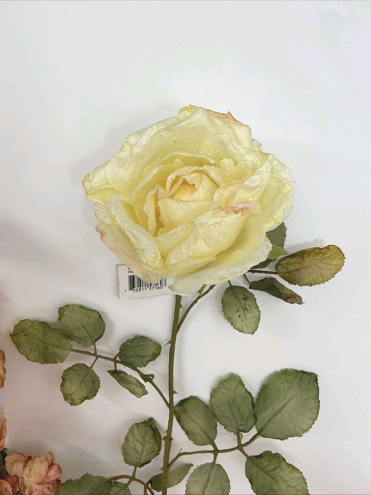 Delphinium Peach Floral Pick 30” Pristine Rose Cream w Pink 26” Lot 3 Picks NOS