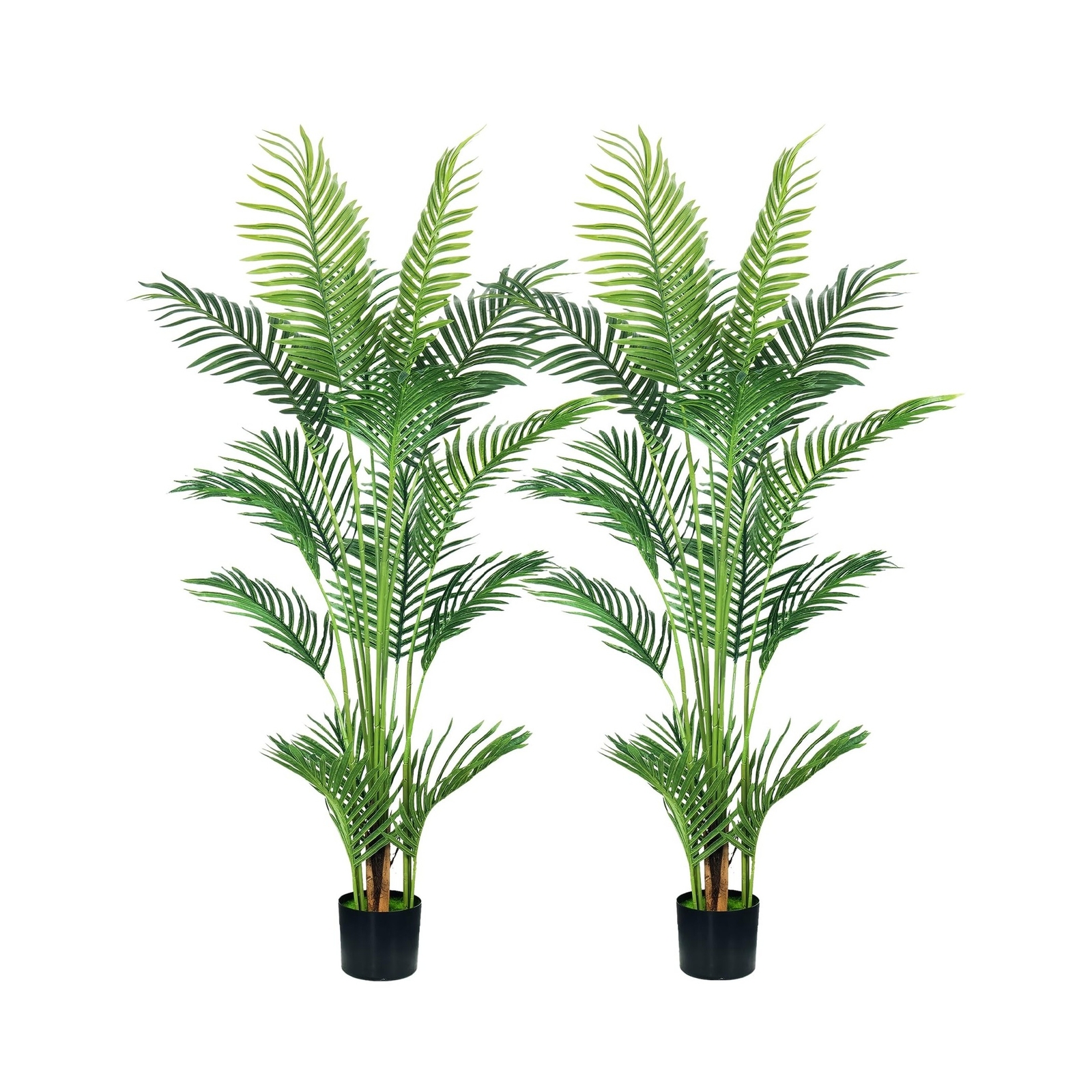 4.5FT 2Packs Artificial Palm Tree,Faux Areca Palm Plant with Real Touch Leave…