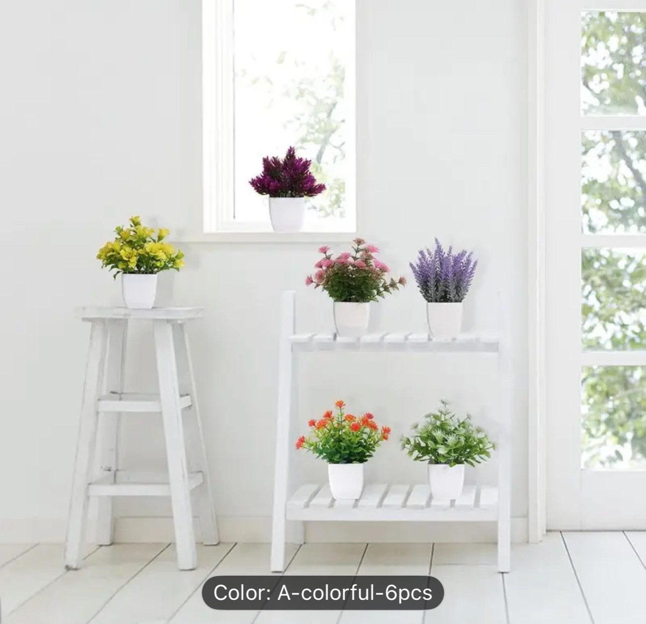 6 Sets Of Artificial Flower Pots For Office And Home Decoration
