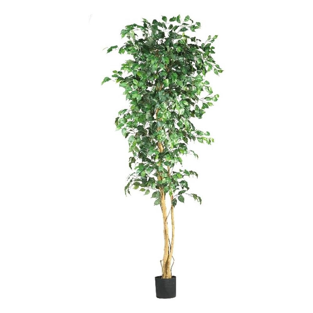 Nearly Natural 84″ Ficus Silk Tree with Natural Trunk & 1260 Leaves Green/Black