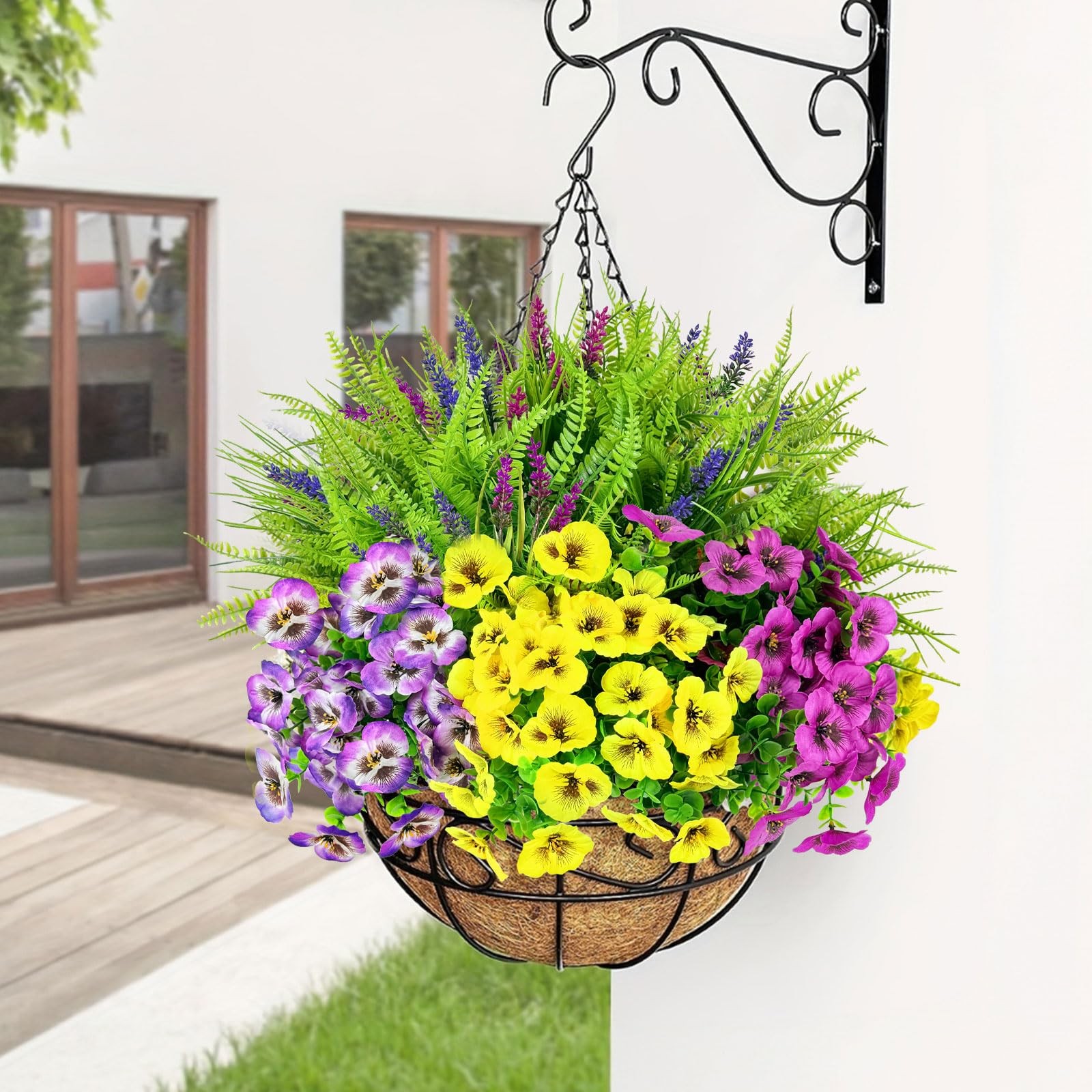 20 Bundles Artificial Flowers Fake Plants for Outdoors Decor-3 Colors