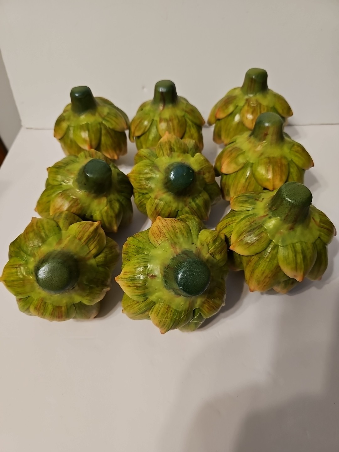 Set of 9(Large Green) Artichokes.