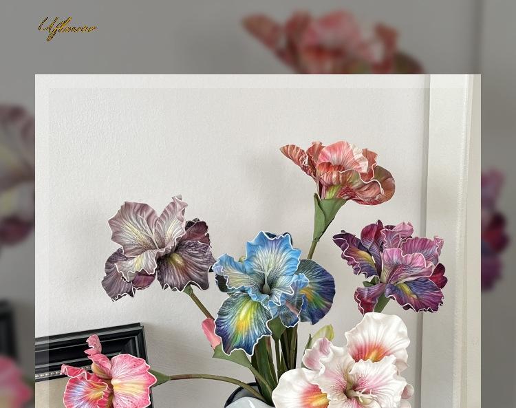 45cm Artificial Flower Rose Bouquet Iris Alice Eva Feel Fake Flower Home Wedding