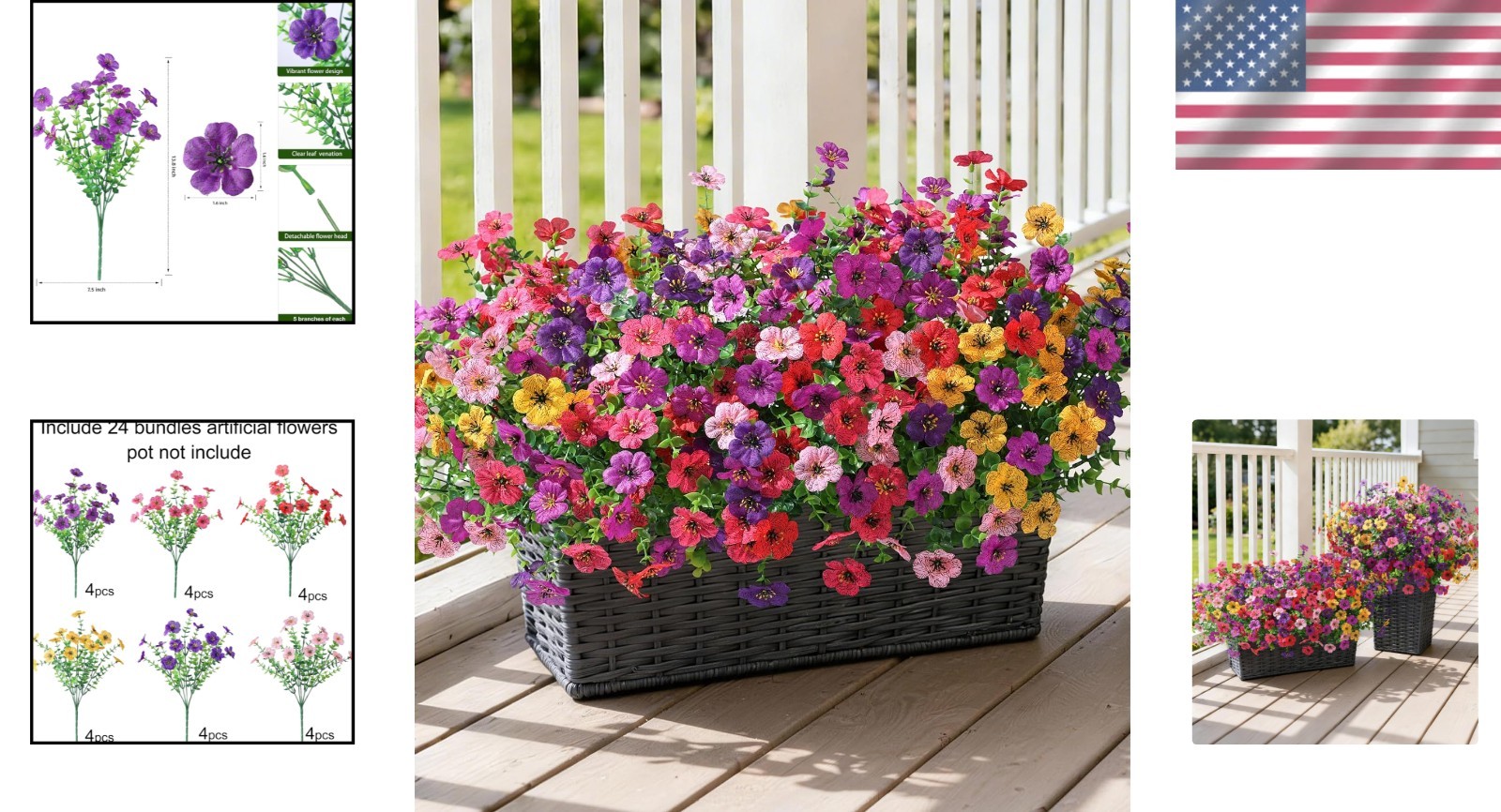 Mixed 6-Color Artificial Daisy Flower Bundles – Perfect for Home Decor & Gardens