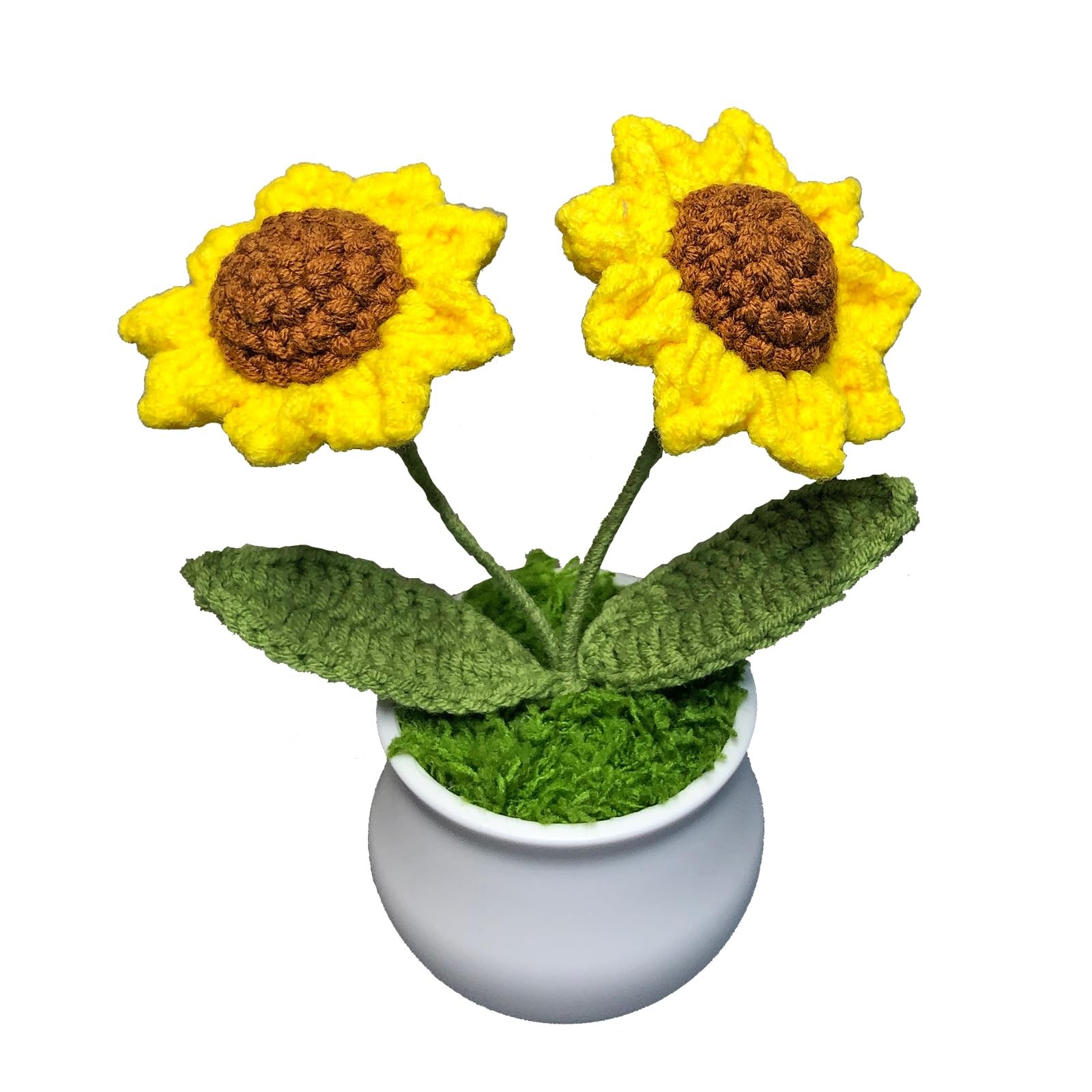 Flores de crochet: linda flor en maceta regalo para cumpleaños y día del maestro