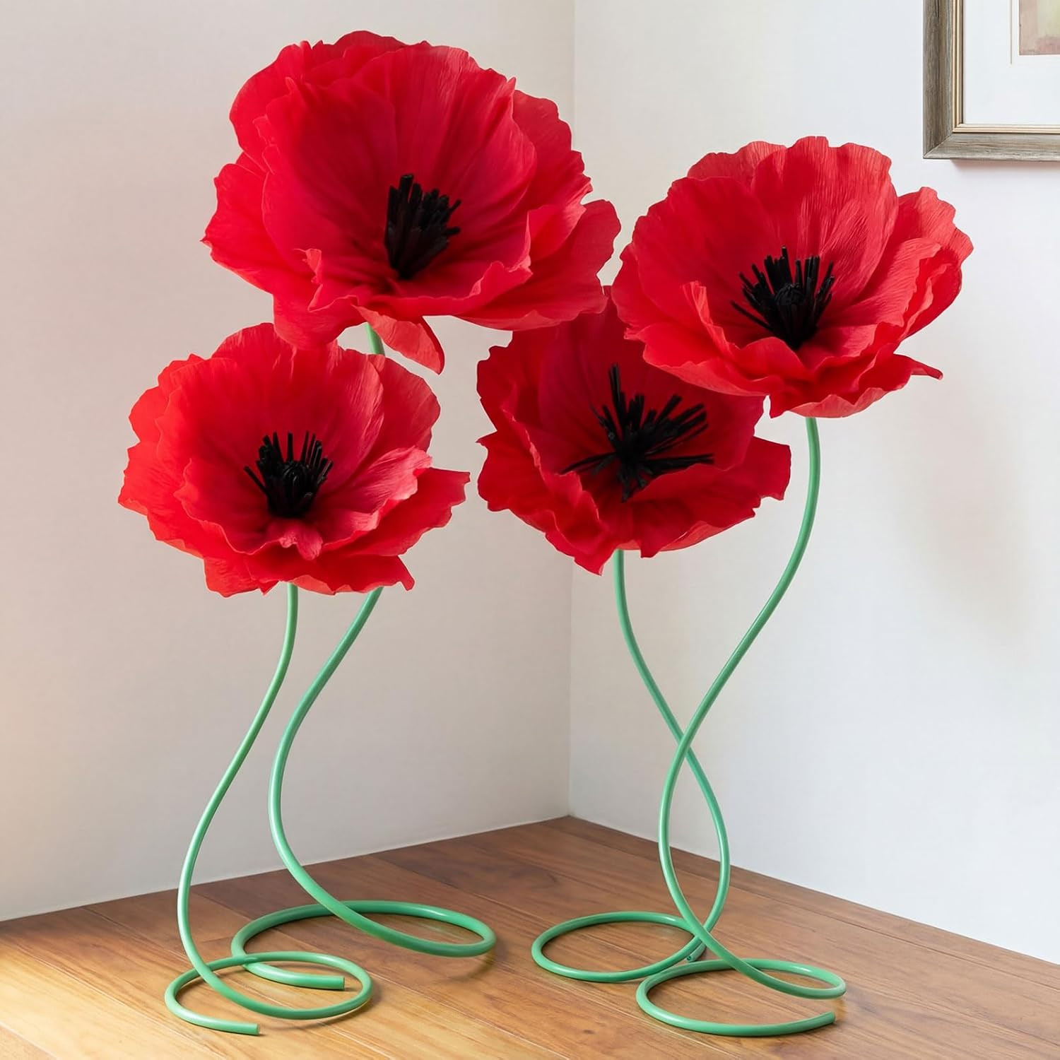 3 Pcs 5Ft Large Mix Color Poppy Flowers Giant Artificial Poppy Huge Decoration f