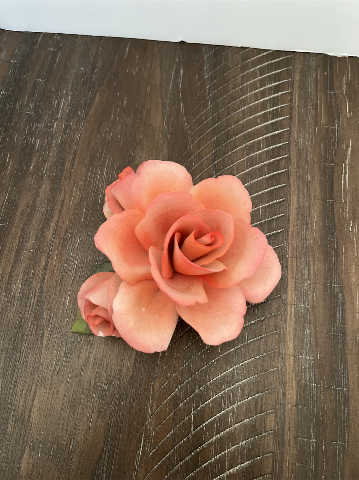 Decorative Peach Rose Flower Accent Piece