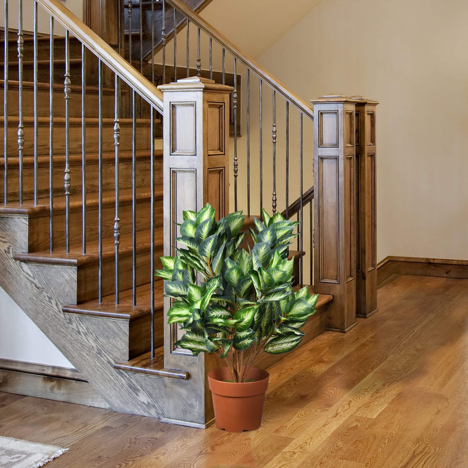 National Tree Company 30 in. Hosta Topiary Plant in Brown Round Growers Pot