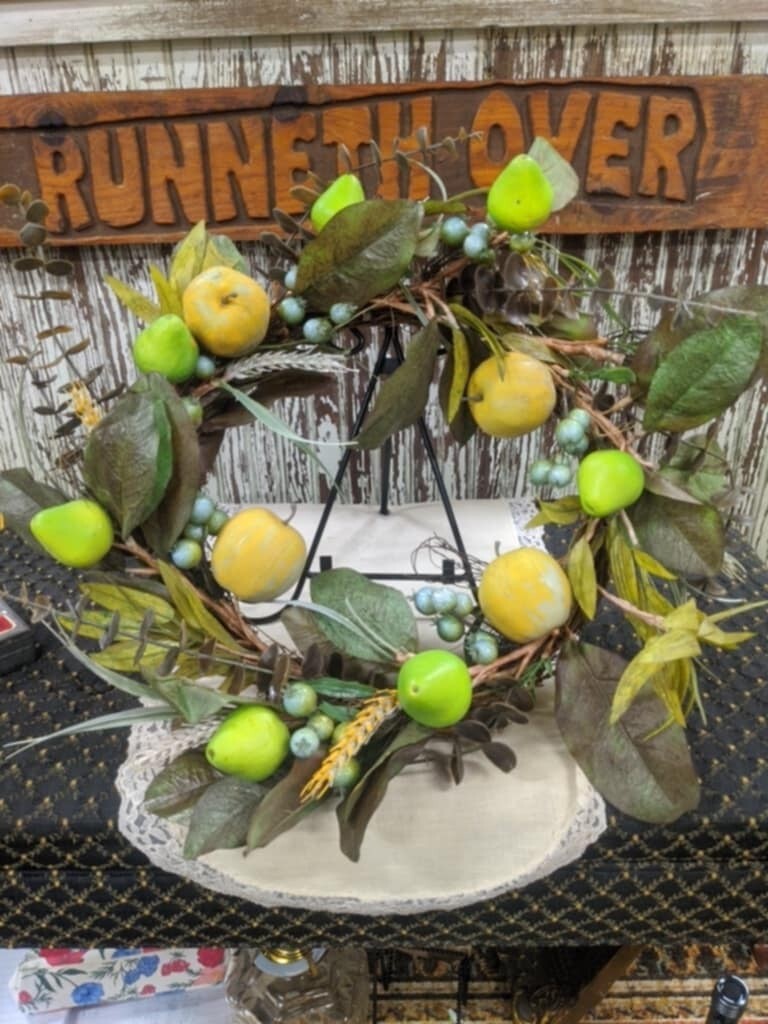 Artificial Greenery Apple and Pear with Berries Spring Wreath for Front Door