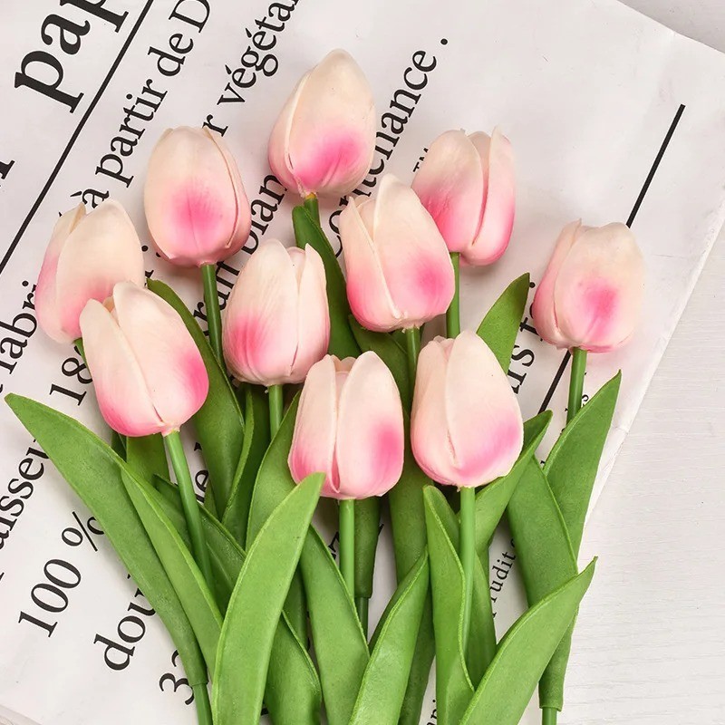 Real Touch Artificial Tulips Bridal Home Wedding Party Festival Decor USA-10 PCS