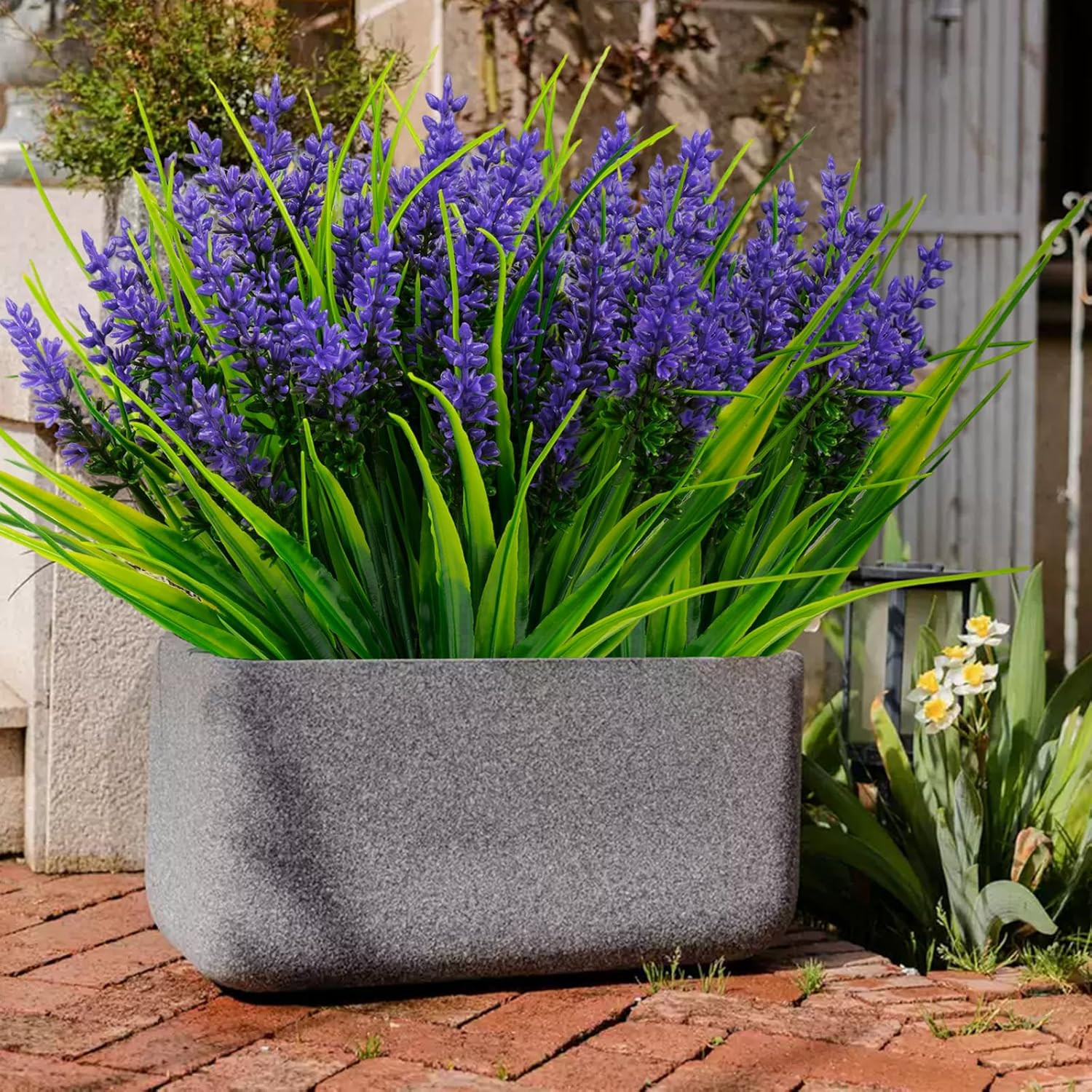 24 Bundles Artificial Plants Flowers Outdoor, Faux Lavender Flowers Monkey Grass