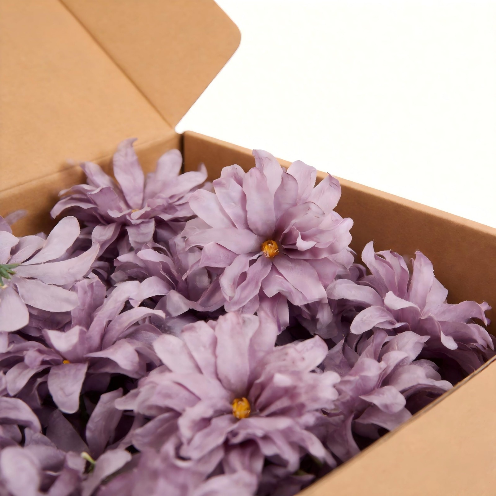 Artificial Silk Dahlias Flower Heads – 50 PCS Realistic Bulk Faux Floral for …
