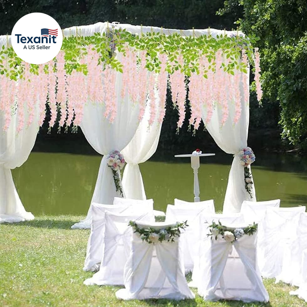 40 Pack Artificial Wisteria Vine Garland, 3.75 Feet Silk Strings, Fake Hanging F