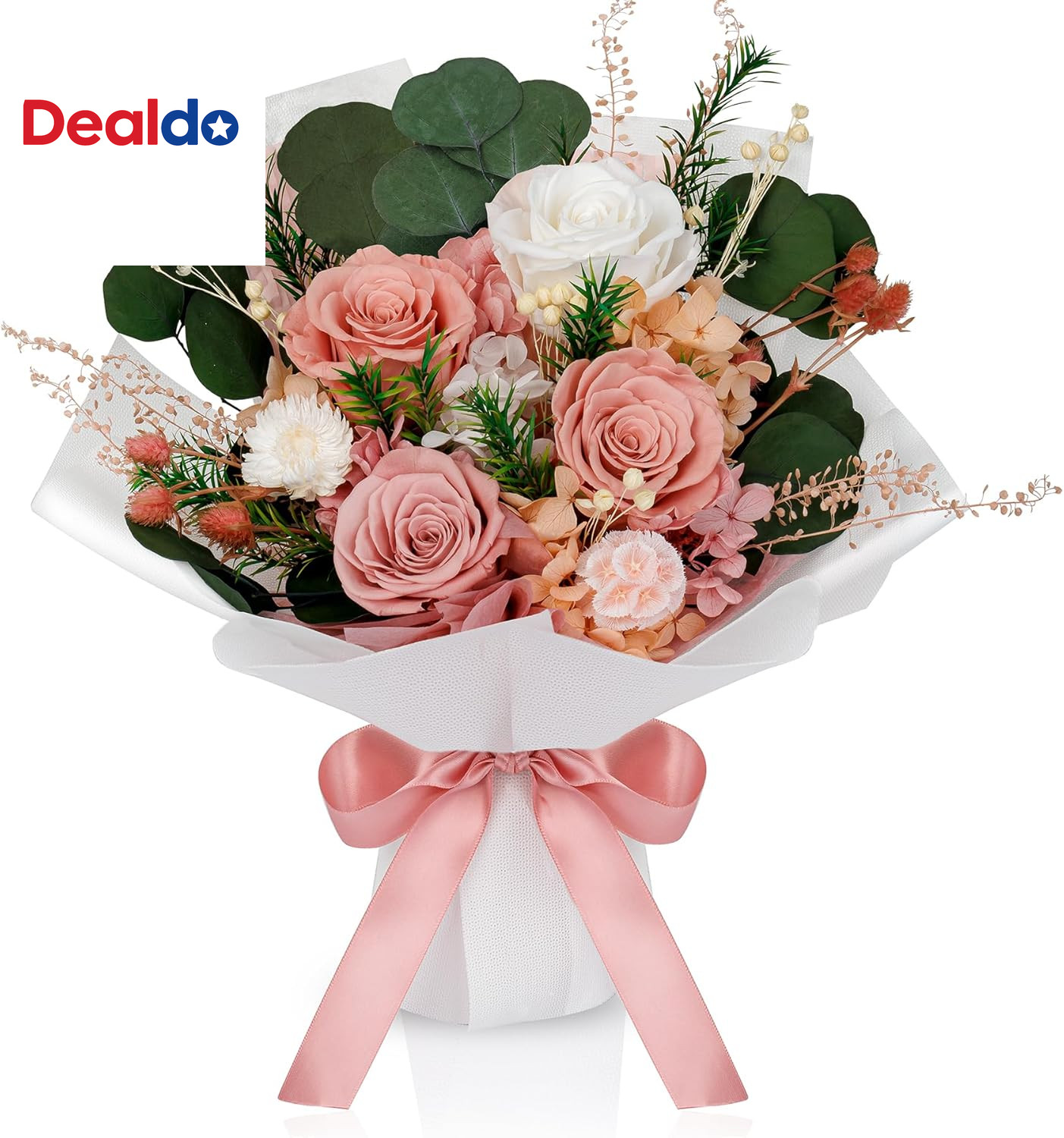 4 Roses Mixed Bouquet for Mother’S Day, Flowers for Delivery, Preserved Flowers