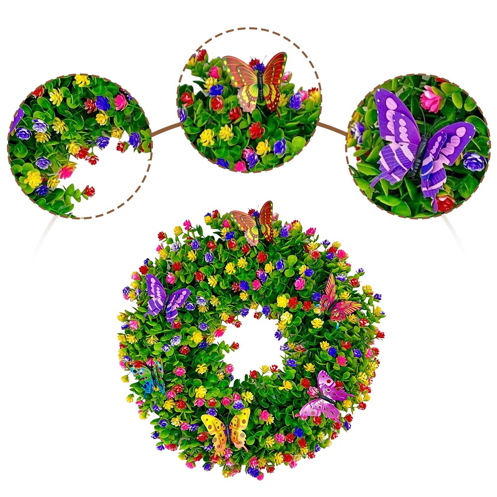 Artificial Eucalyptus Wreaths Butterfly Flower Wreath Eucalyptus Leave Wreaths