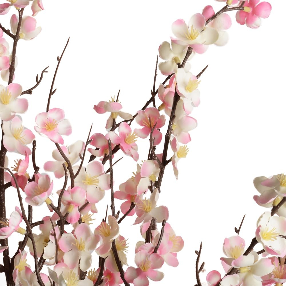 Artificial Flowers Silk Cherry Blossom Branches 5Pcs 39” Pink Faux Vase Decor