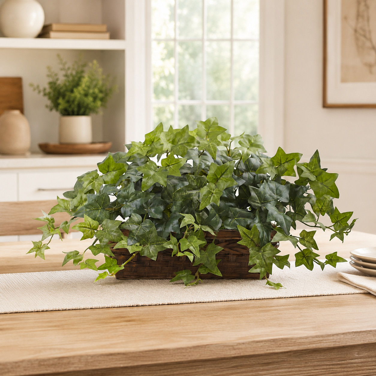 12.5″ Puff Ivy w/Ledge Basket