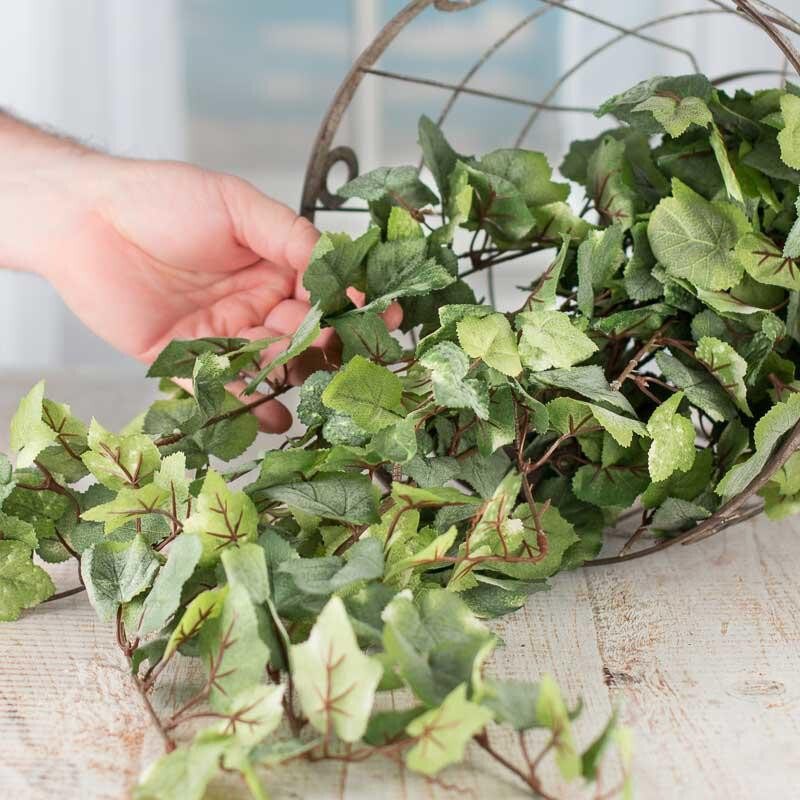 Lot of 2 Cascading Green Artificial Tuscan Grape Leaf 30″ Bushes