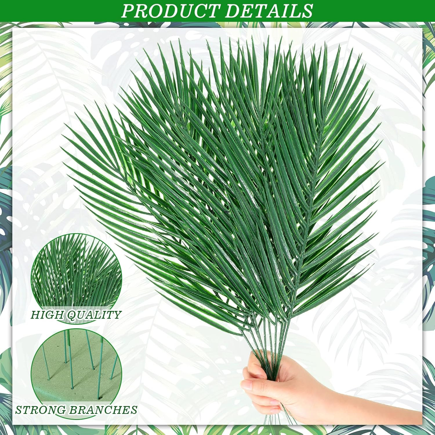 200 Pcs Artificial Palm Leaves for Easter, Weddings & Parties – Faux Greenery