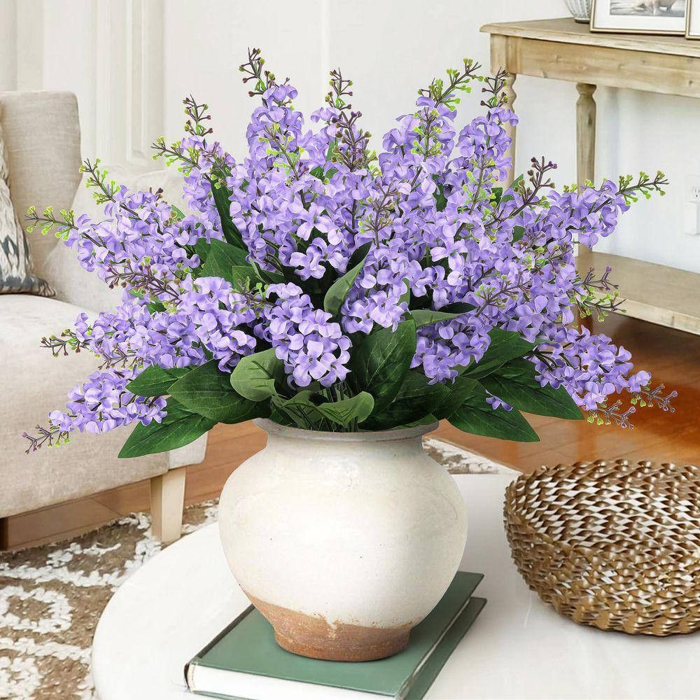15 In. Lavender Purple Artificial Stock Flower Stem Bush Bouquet (Set of 12)