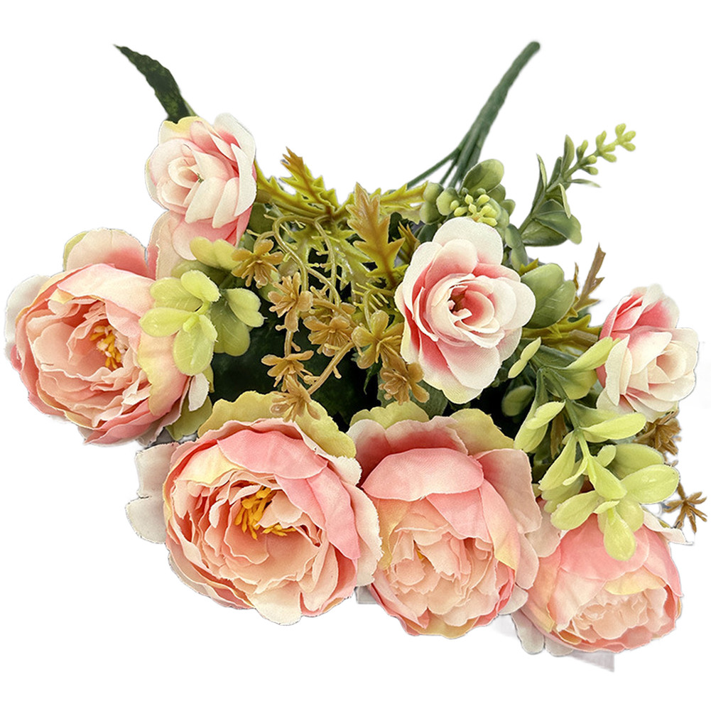Photography Prop Flowers Silk Peony Flowers Flexible Wire Construction