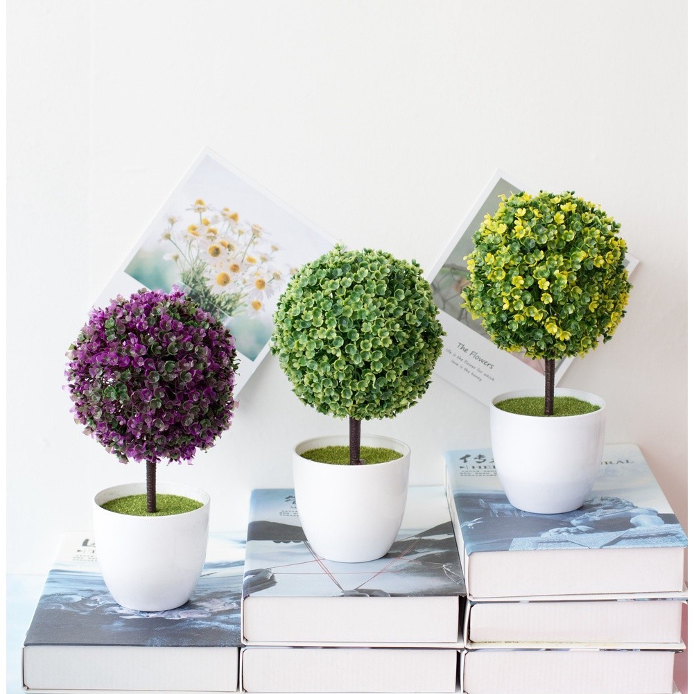25cm Tall Sakura Snow Ball Plant for For MINIature Round Ball Home Styling