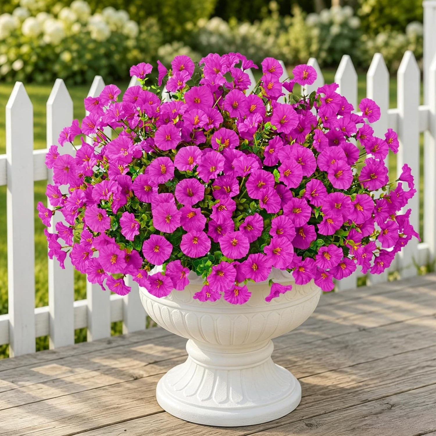 Artificial Flowers for Outdoors, 26 Bundles Fake Outdoor Flowers, UV Resistan…