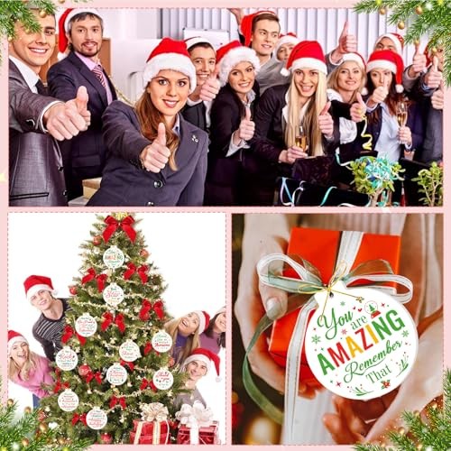 10pcs Employee Christmas Thank You Ornament for Coworkers, Acrylic Christmas